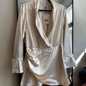 Long sleeve satin dress